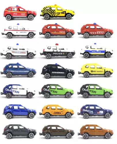 Assorted diecast car models in multiple colors and graphics