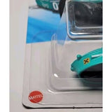Teal Hot Wheels diecast car in clear blister pack