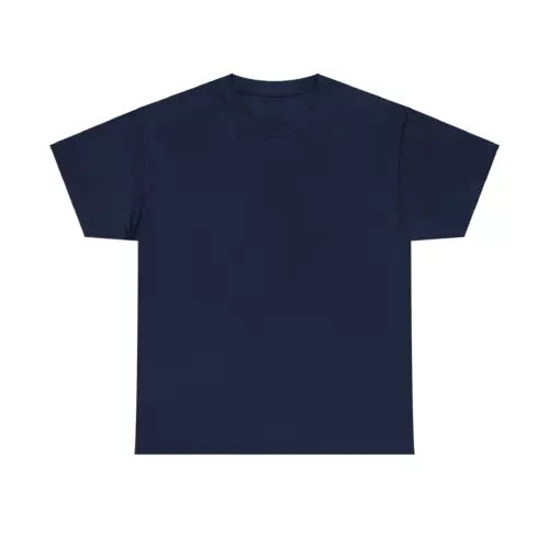 Navy crewneck short-sleeve T-shirt, plain front