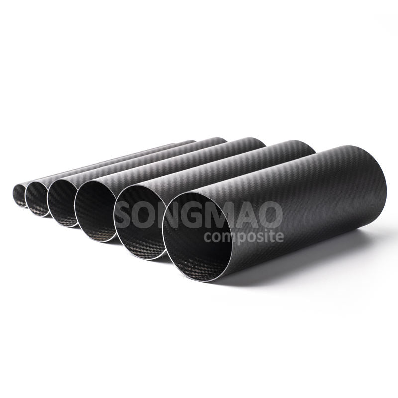 3K carbon fiber drone tube shaft, black woven tube with open ends