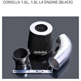 Black air intake filter housing with intake pipe and clamps