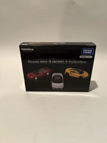 Tomica diecast car model collection set box with three Honda NSX models