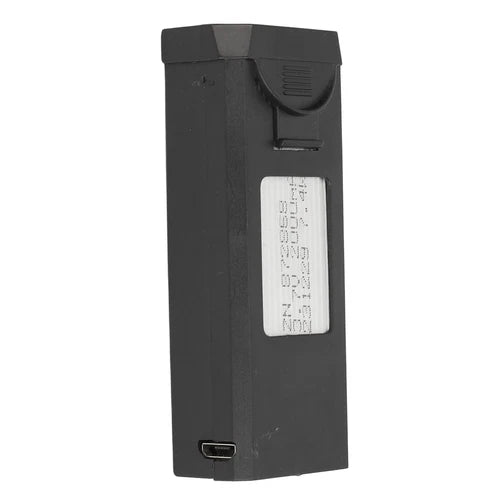 Black LiPo battery pack with label and charging port