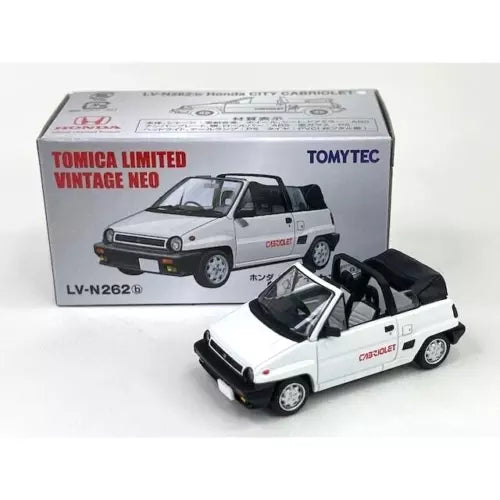 Vintage open-top diecast car model, white, 1/64 scale