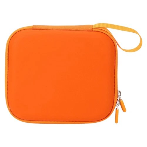 Orange drone protective carry case with zipper and wrist strap