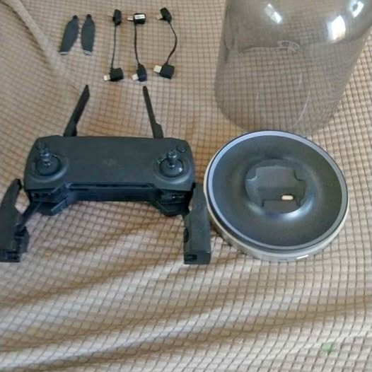 Drone remote controller with charging dock, dark gray