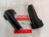 Black plastic automotive parts bracket set with Toyota Genuine Parts label