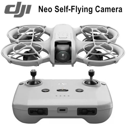 DJI Neo self-flying camera drone with 4 propellers and built-in camera, gray