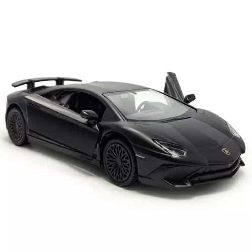 Black Lamborghini Aventador LP750-4 SV diecast model car, 1:36 scale