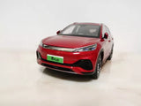 Diecast metal model car BYD Han EV, red, front grille and headlights detail
