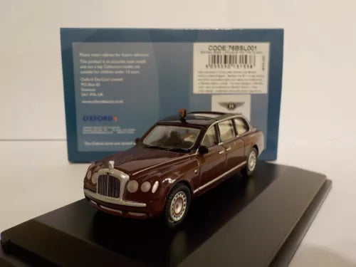Bentley diecast model car, dark brown sedan with chrome grille and headlights