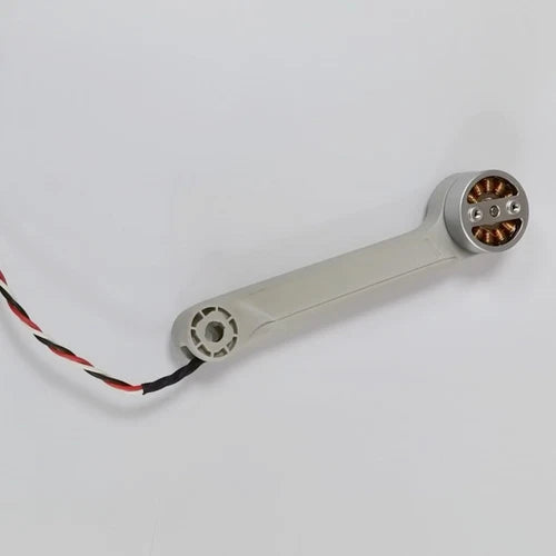 Drone motor arm assembly replacement, gray arm with motor hub and wiring connector