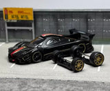 CM 1:64 Black Carbon Zonda R Racing Sports Model Toy Diecast Metal Car Parts