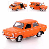 ZAZ 968M Metal Model Diecast Car Scale, Collectible Toy Cars, Orange, 1/36 Toy