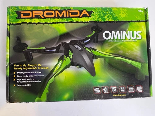 Dromida Ominus UAV drone box with green camouflage graphics and quadcopter image