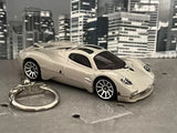 Diecast Pagani Utopia Pearl White Model Toy Car Keyring Keychain Parts
