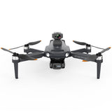 Gray 3-axis brushless GPS drone with front camera and four propeller arms