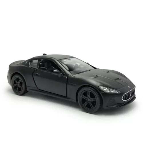 Maserati GranTurismo MC diecast model car, dark gray front 3/4