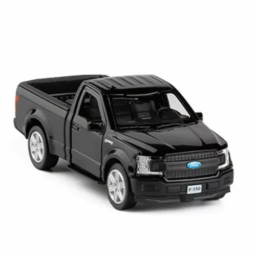 Ford F-150 pickup truck diecast model car, dark gray with chrome grille