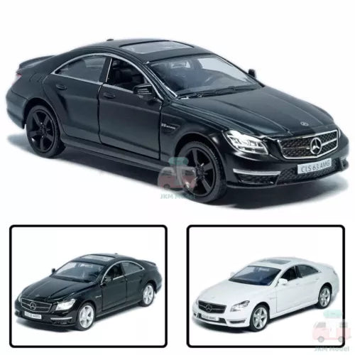 Mercedes CLS 63 AMG 1:36 diecast model car in dark gray, front 3/4 view