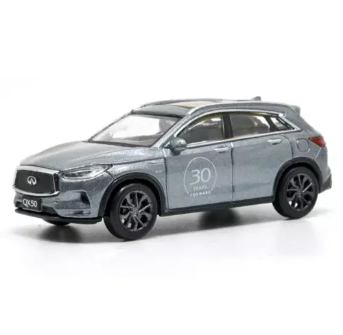 1/64 alloy diecast SUV model car, light gray, front three-quarter view with wheels