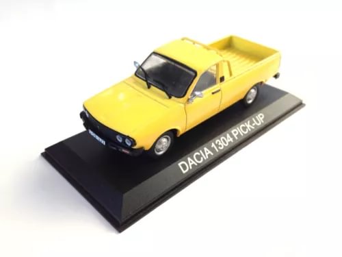 Dacia 1304 yellow diecast pickup model car with open cargo bed