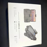 E88 4K drone retail box showing foldable drone, dual camera module, phone controller