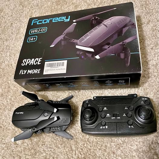 Forcey drone with remote controller and retail box, black and dark gray