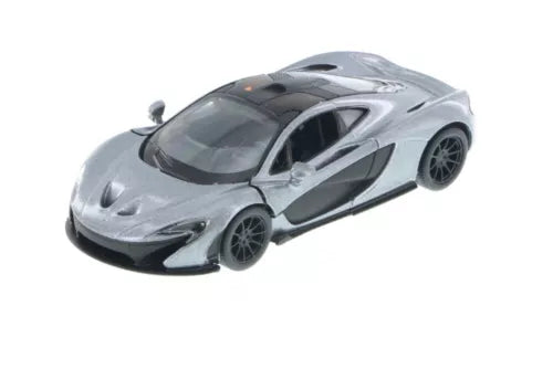 Gray McLaren P1 1/36 diecast toy car with black racing stripe and detailed wheels