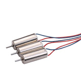 Micro DC hollow cup motor with two cylindrical housings and red/blue wires