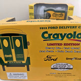 Limited edition diecast car coin bank replica in yellow Crayola box