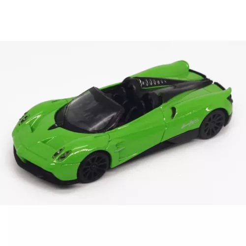 Green diecast convertible model car with black soft top and wheels