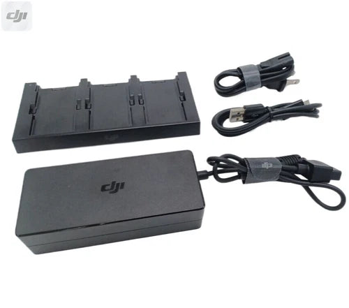 DJI battery charger hub with Mini USB cable, black