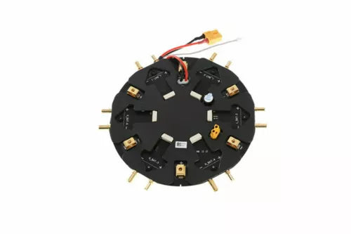 DJI M600 power distribution board with circular black PCB and multiple connectors