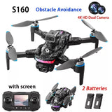 S160 RC Drone WIFI FPV 4K HD Dual Camera Obstacle Avoidance Quadcopter 2 Battery Drone