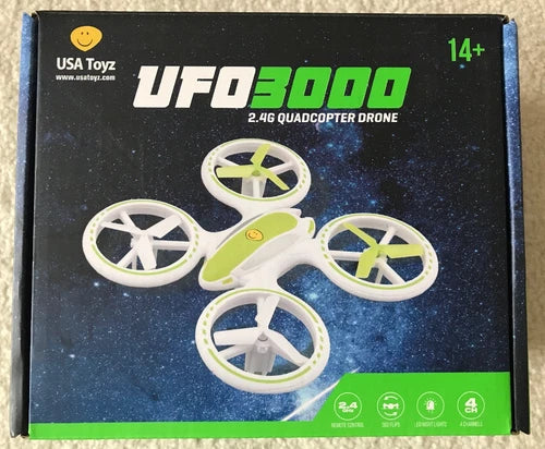 2.4G quadcopter drone box with white frame and green LED night lights