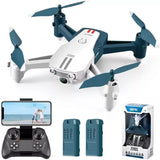 Mini folding quadcopter drone kit with controller, spare batteries, and 4 propellers