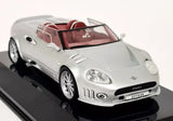 Silver Spyker C8 supercar diecast model with red interior and front headlights