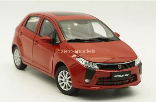 Red 1/18 diecast car model, front three-quarter view