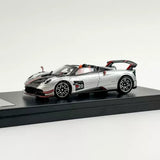 LCD 1:64 Scale Silver Huayra Roadster BC #20 Sports Car Model Diecast Metal Parts