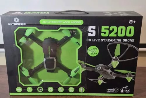 Sky Drones S5200 HD live streaming drone box with green graphics