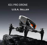 Foldable quadcopter drone with HD camera, gray and black