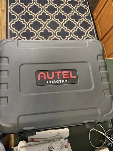 Grey Autel Robotics drone carrying case with Autel logo