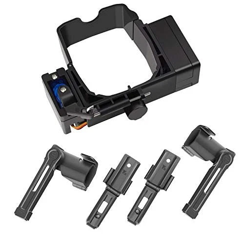 Drone drop release device system with black mounting bracket and release arms, parts set