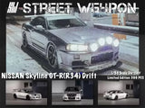 Street Weapon 1:64 NISSAN Skyline GT-R R34 Diecast Model Car Toy