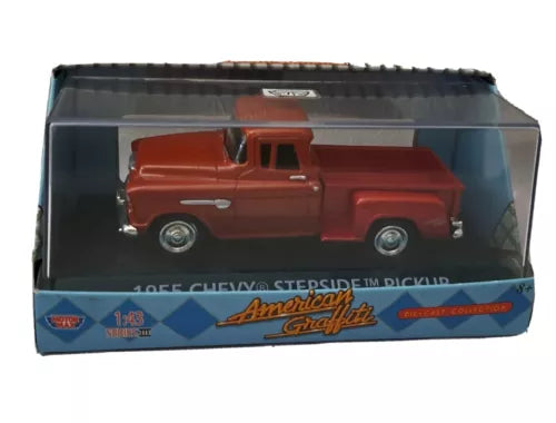 American Graffiti 1955 Chevy Stepside pickup diecast truck in clear display box