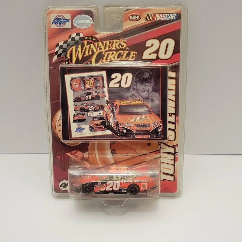 1:64 diecast race car in blister pack, #20 orange car, Winner's Circle NASCAR