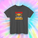Drones T-Shirt S-5XL Warning May Start Talking About Drones Funny Pilot Tee Gift Drone