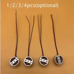 Drone arm power motor set with four round connector units and exposed wiring