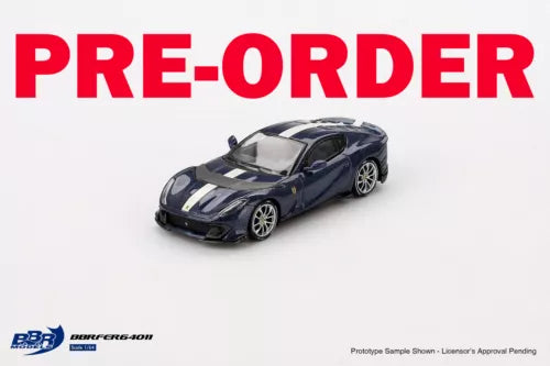 Blue Ferrari 812 Competitizone diecast model toy, front 3/4 view